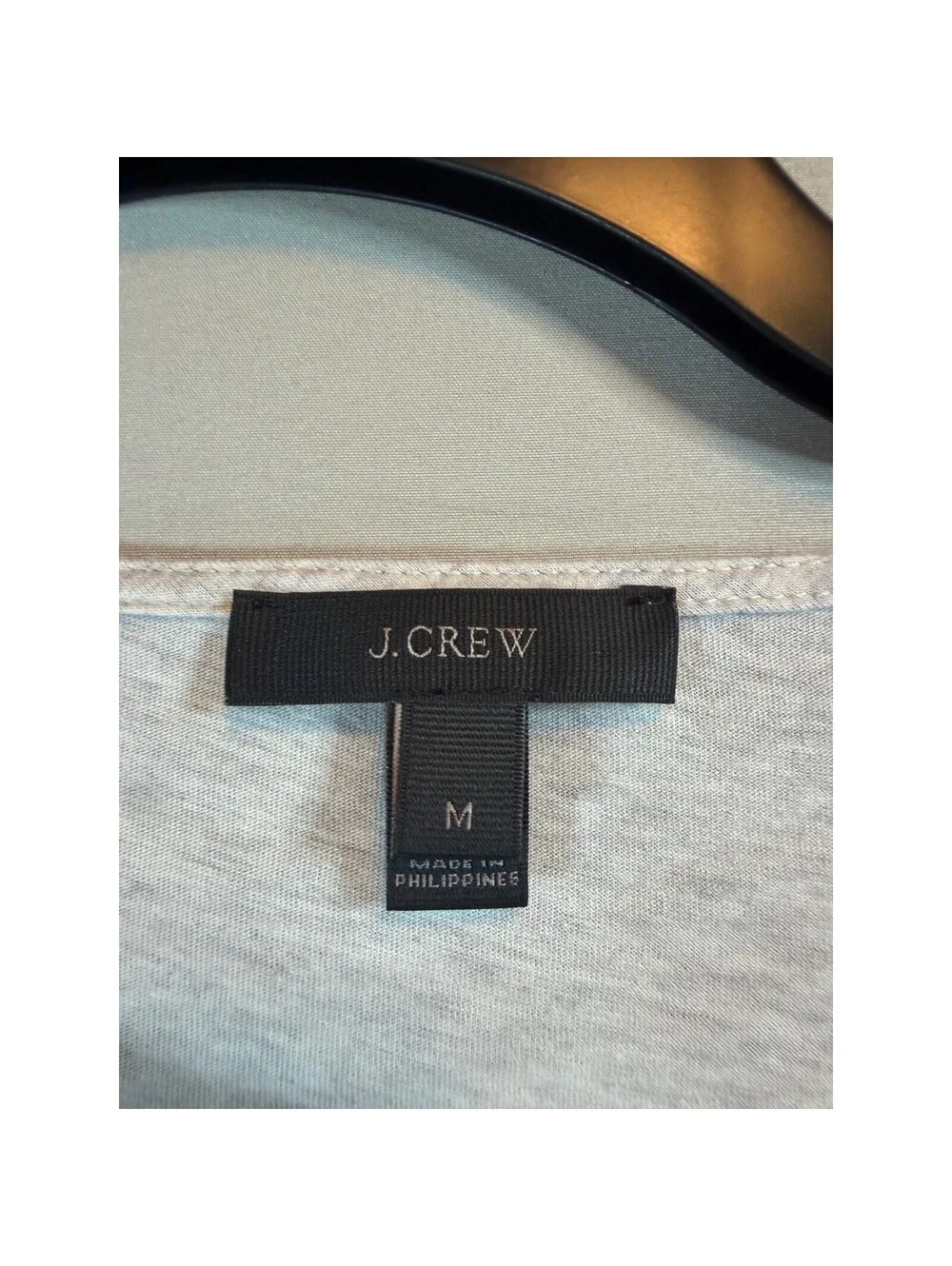 J.Crew Womens Gray Heather Cotton Crochet Lace Trim Short Sleeve Shirt Size M